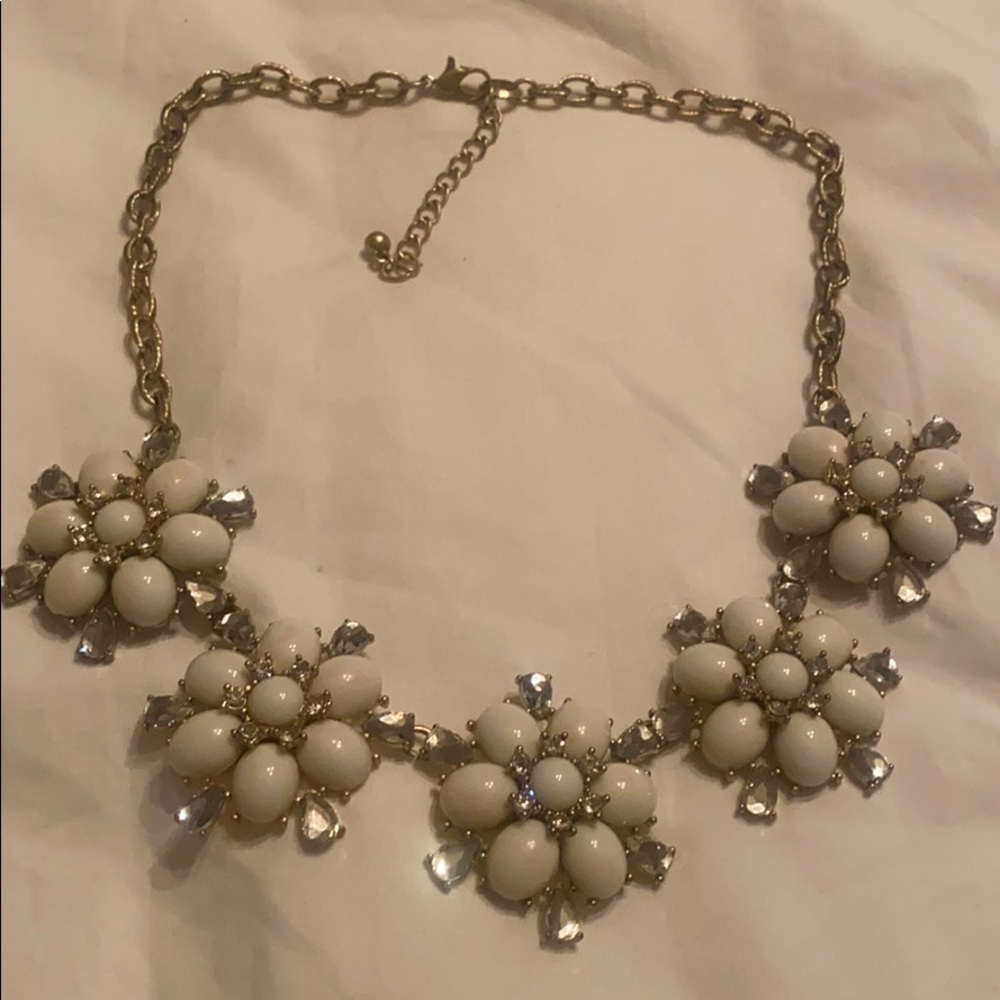 White/rhinestone necklace : JCREW